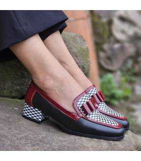 mocasines mujer Jessica Nival piel combinada con ellos puestos