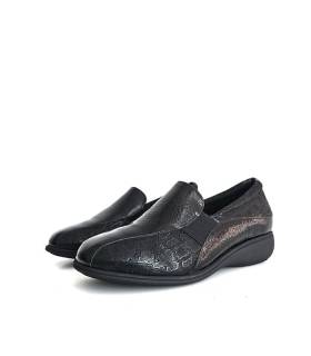 zapatos mocasines piel licra mujer Doctor Cutillas negro