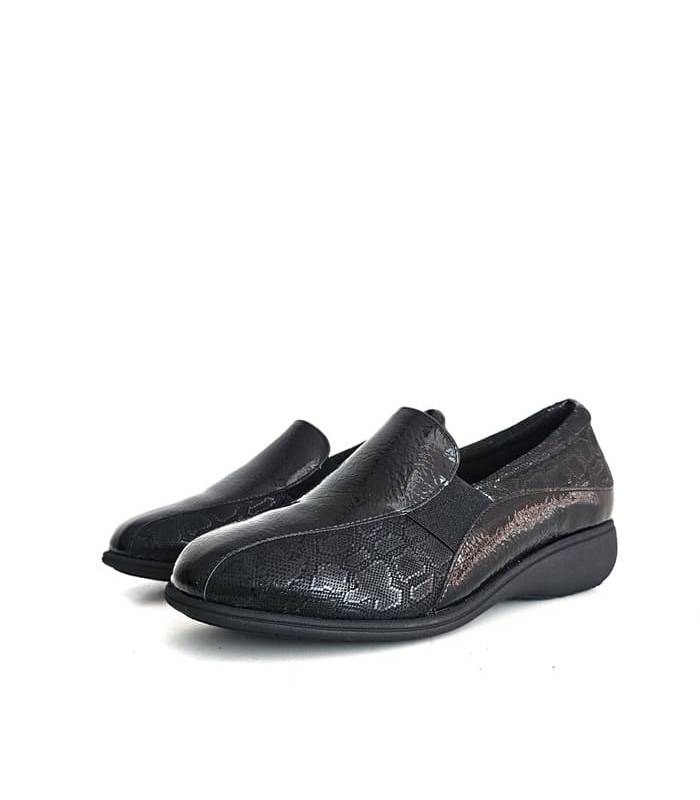 zapatos mocasines piel licra mujer Doctor Cutillas negro