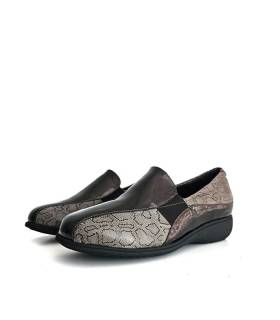 zapatos mocasines piel licra mujer Doctor Cutillas taupe