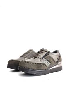 zapatos deportivos mujer taupe con cordones y cremallera de MySoft