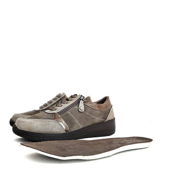 Zapatos deportivos taupe mujer plantilla extraíble