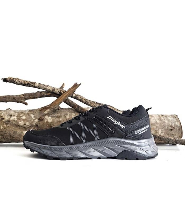 vista lateral zapatillas Racosa trekking J’hayber negras