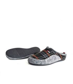 zapatillas casa hombre cuadros invierno con suela antideslizante de goma