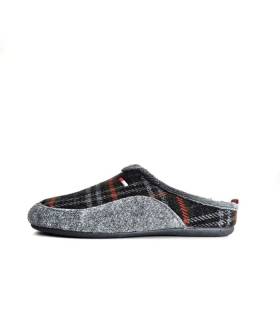 zapatillas casa hombre cuadros invierno con perfil lateral completo