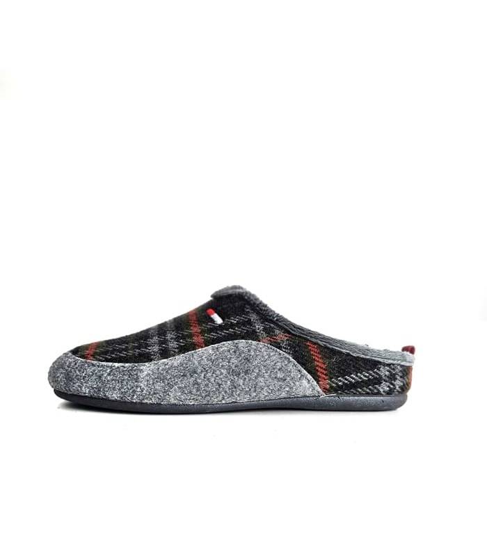 zapatillas casa hombre cuadros invierno con perfil lateral completo