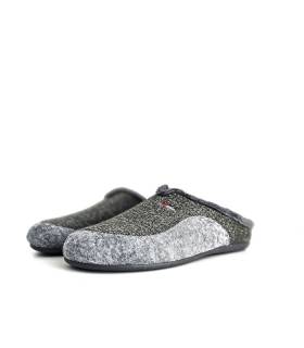 Zapatillas casa hombre invierno cuadros y gris con plantilla extraíble Cabrera