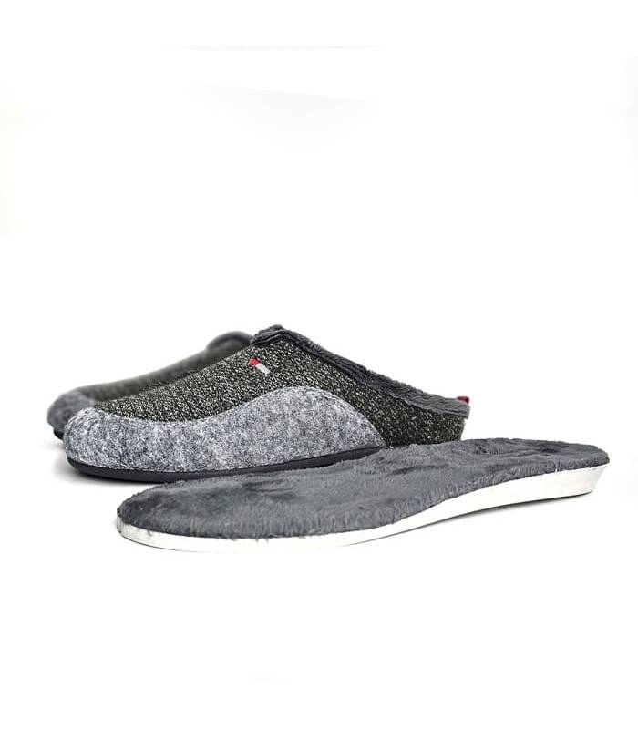 Plantilla extraíble textil gris suave en zapatillas casa hombre Cabrera