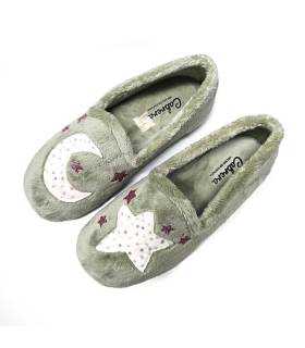 zapatillas verdes casa mujer luna estrella vista superior Cabrera