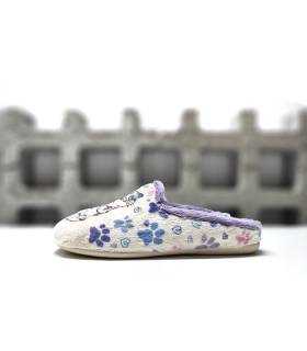 zapatilla casa mujer invierno textil pelito huellas color Cabrera