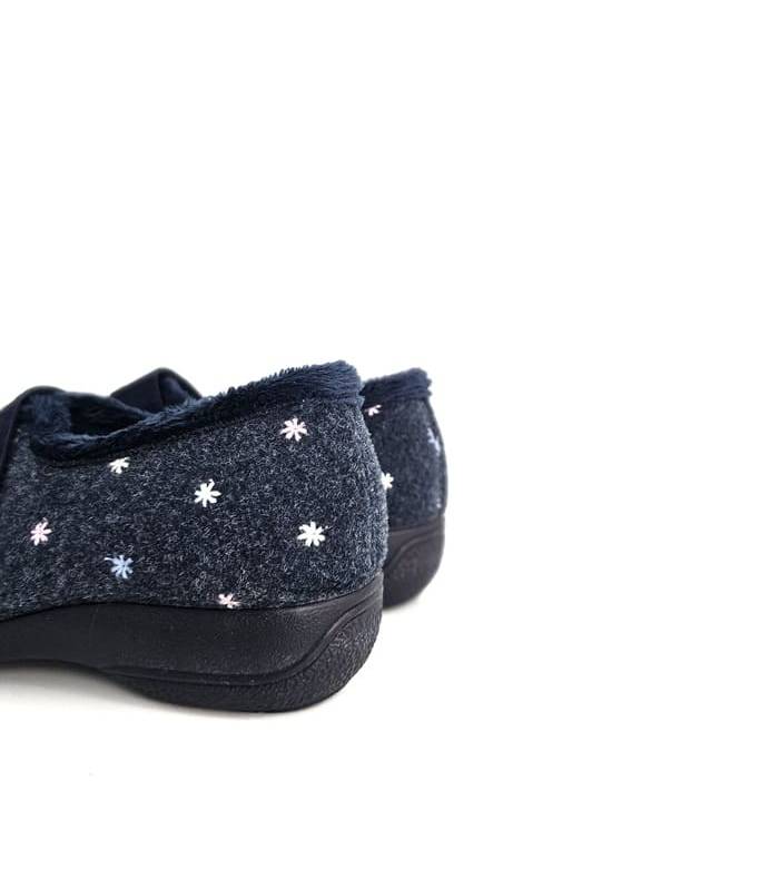 trasera zapatillas casa azul con cuña mujer Cabrera