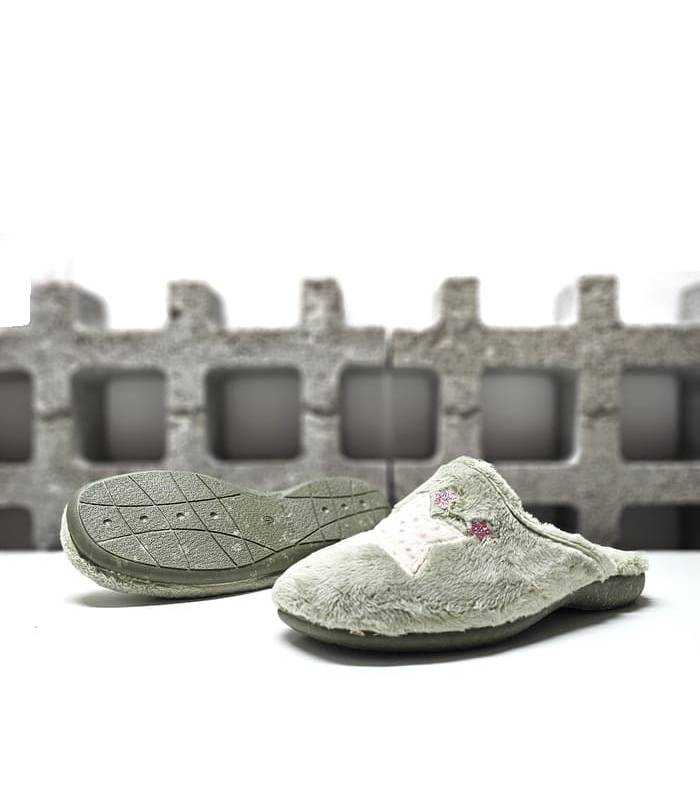 Zapatillas de casa vista suela antideslizante color verde
