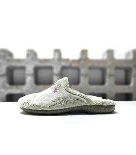 Vista lateral zapatillas mujer invierno pelito verde Cabrera