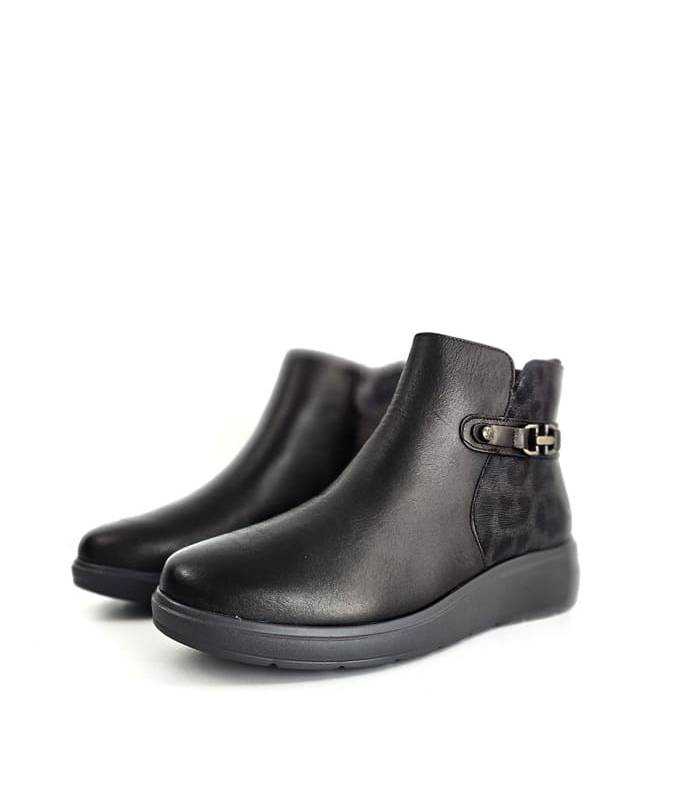 Botines bajos mujer piel marrón print Treintas
