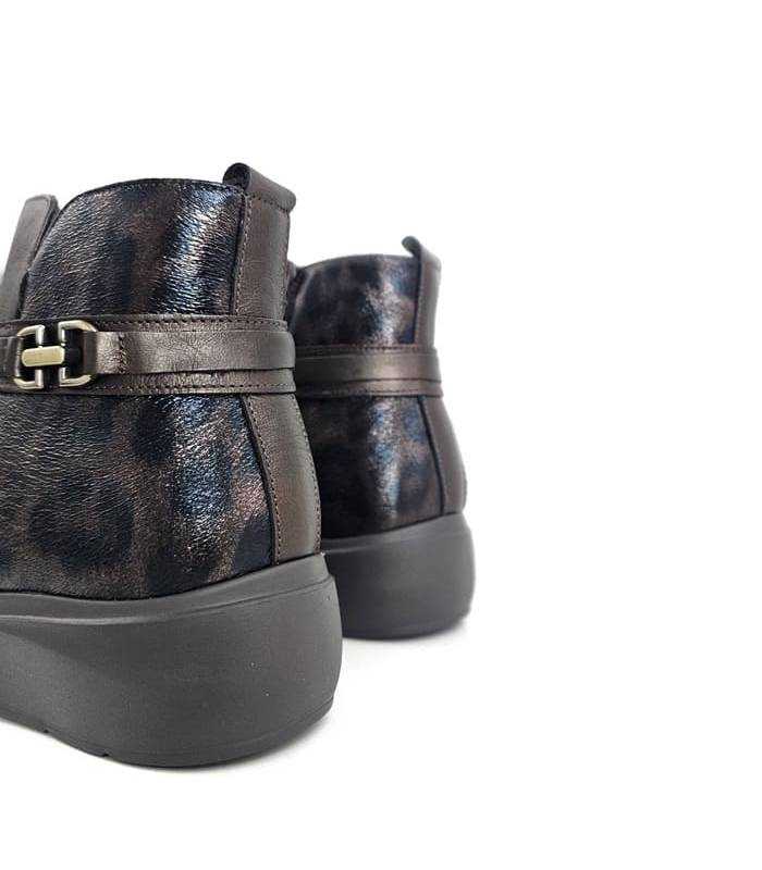 Parte trasera botines bajos piel marrón Treintas
