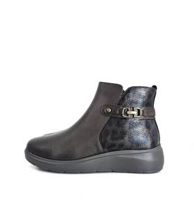 Botines de mujer Treintas piel marrón cuña baja