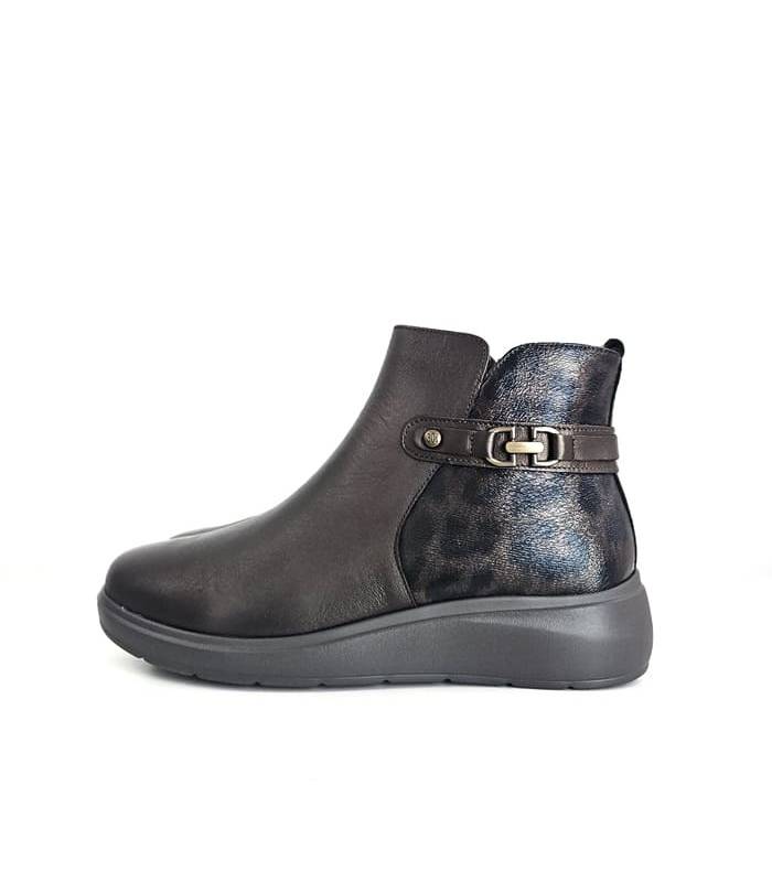 Botines de mujer Treintas piel marrón cuña baja