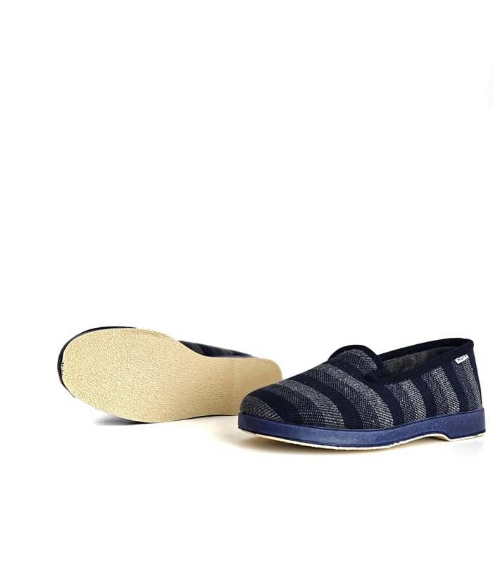 zapatillas casa hombre rayas suela vista completa Garrido Muro