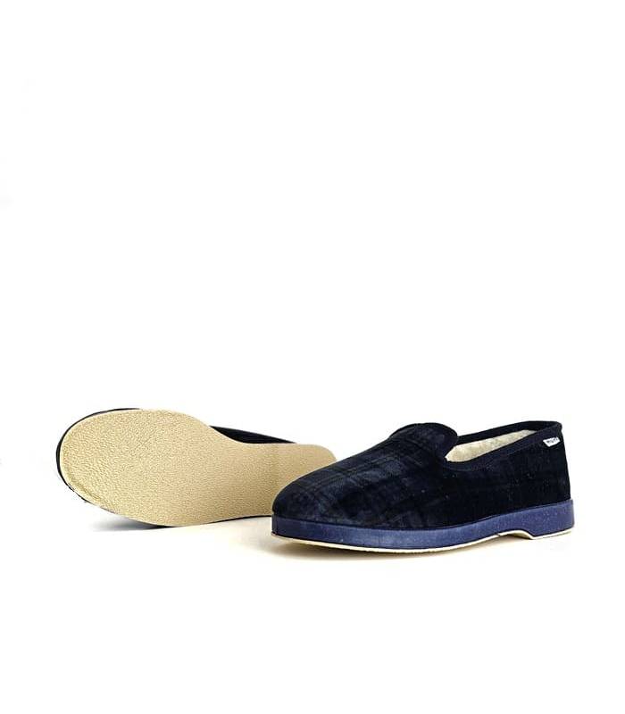 zapatillas casa hombre cuadros Garrido Muro vista suela