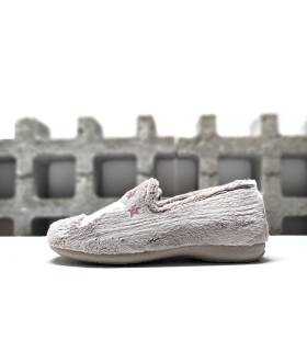 zapatillas casa mujer pelito color beige estrella luna vista lateral Cabrera