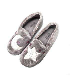 zapatillas beige casa mujer luna estrella vista superior Cabrera