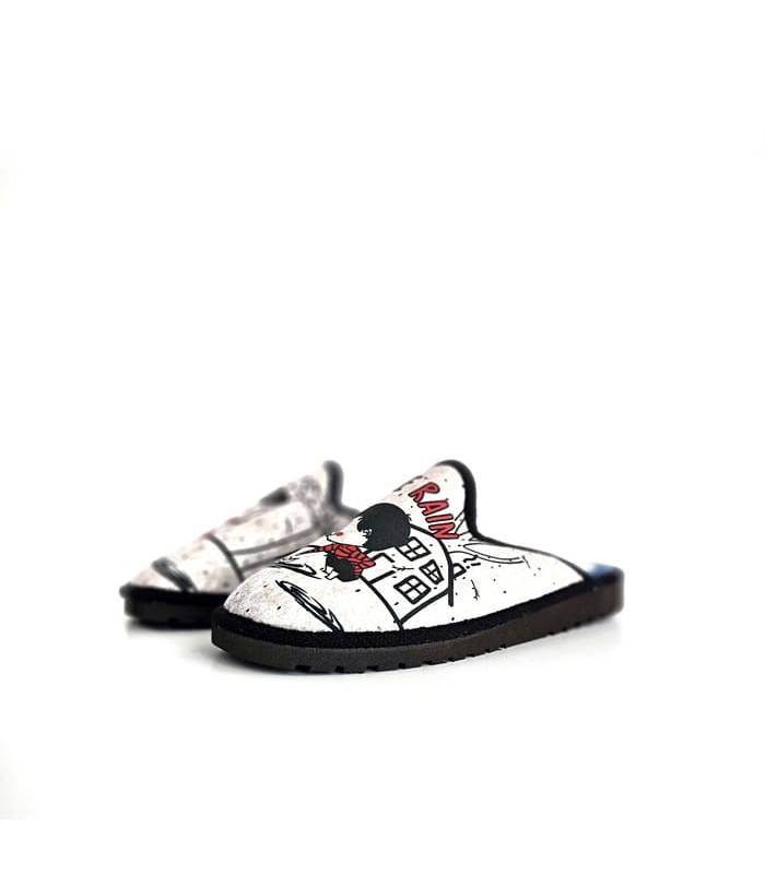 Zapatillas casa mujer invierno Love Rain Pelusin vista diagonal