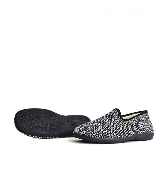 Zapatillas casa hombre lana virgen Pelusin suela goma flexible