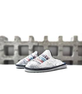 Zapatillas casa hombre pádel Pelusin gris descalzas perfil