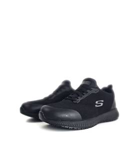 Skechers zapatillas trabajo hombre negras Squad SR Myton vista lateral, puestas