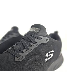 Skechers zapatillas trabajo hombre negras detalle cordones y logo