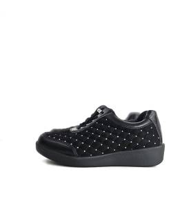 Zapatos mujer Doctor Cutillas negros con perlitas plateadas