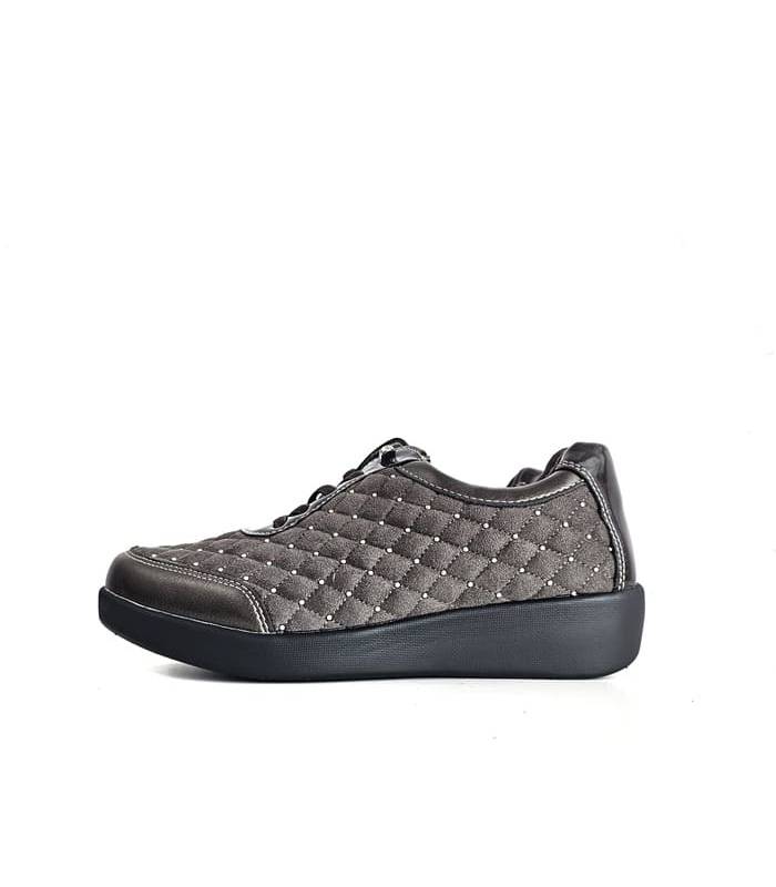 Zapatos deportivos mujer taupe Doctor Cutillas con cuña ligera