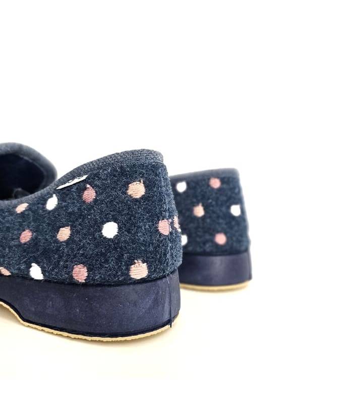 Parte trasera zapatillas casa azules mujer Garrido Muro