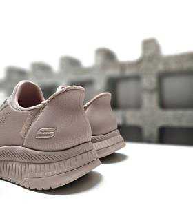 talón Skechers mujer rosa palo con logo y sistema slip-ins