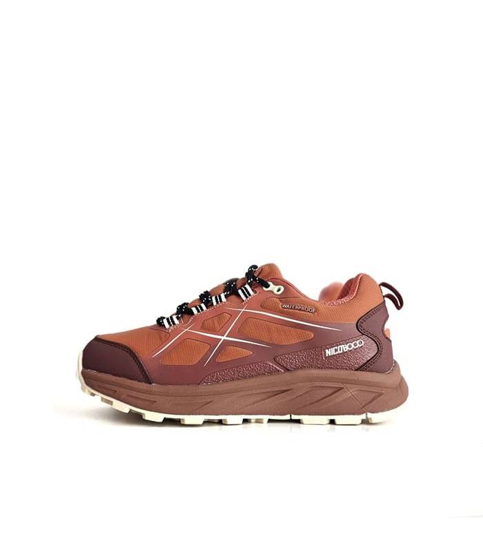 Zapatillas trekking mujer Nicoboco Senda impermeables color naranja