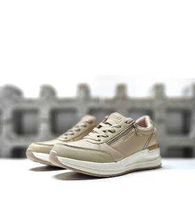 Sneakers camel Skechers Billion 2 mujer vista lateral