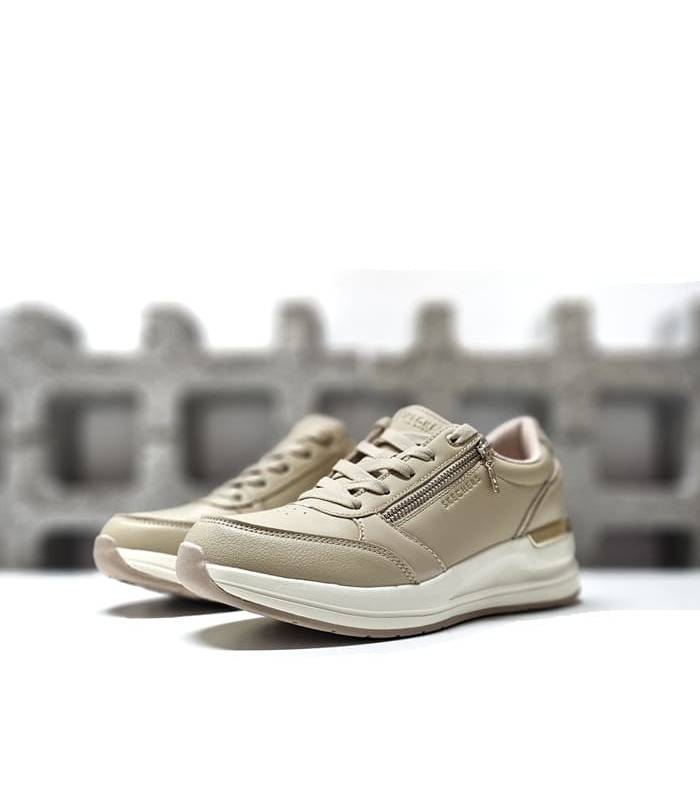 Sneakers camel Skechers Billion 2 mujer vista lateral