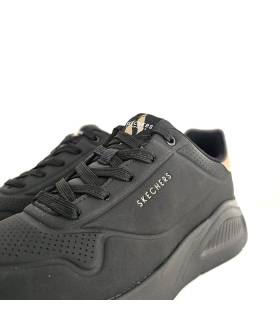 Skechers deportivas negras mujer Shimmer Along detalle cordones