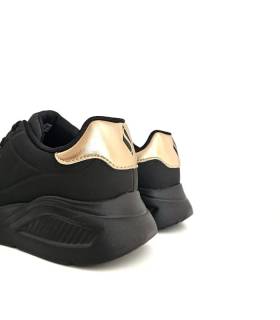 Skechers deportivas mujer negras Shimmer Along detalle talón dorado