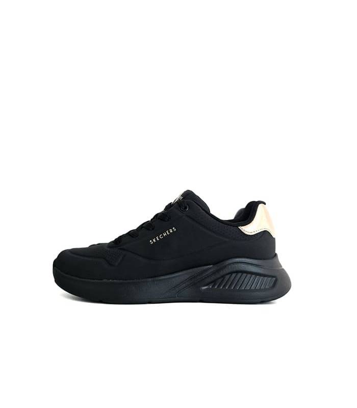 Skechers deportivas mujer negras Shimmer Along vista lateral completa