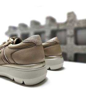 Talón camel satinado zapatos deportivos mujer Vicmart