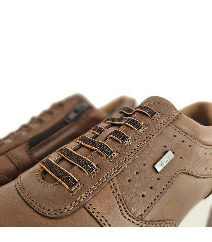 zapatos hombre impermeables Kangaroos marrón claro cordones elasticos cremallera