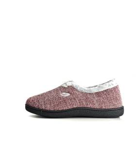 Zapatillas casa invierno mujer Plumaflex jaspeadas rosa de rebajas