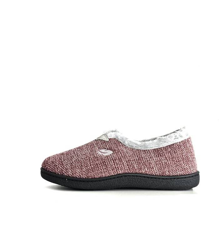 Zapatillas casa invierno mujer Plumaflex jaspeadas rosa de rebajas