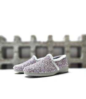 Zapatillas casa mujer jaspeadas lila Garrido Muro