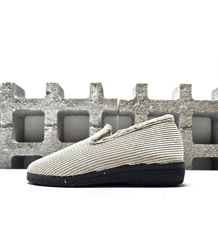 zapatillas casa mujer pana beige Plumaflex invierno