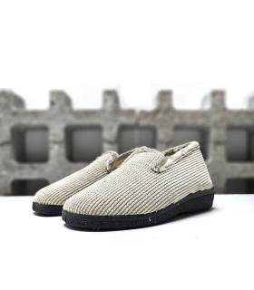 zapatillas casa mujer beige lana virgen Plumaflex