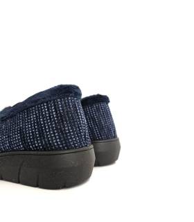 Zapatillas invierno mujer Plumaflex azules con cuña parte trasera