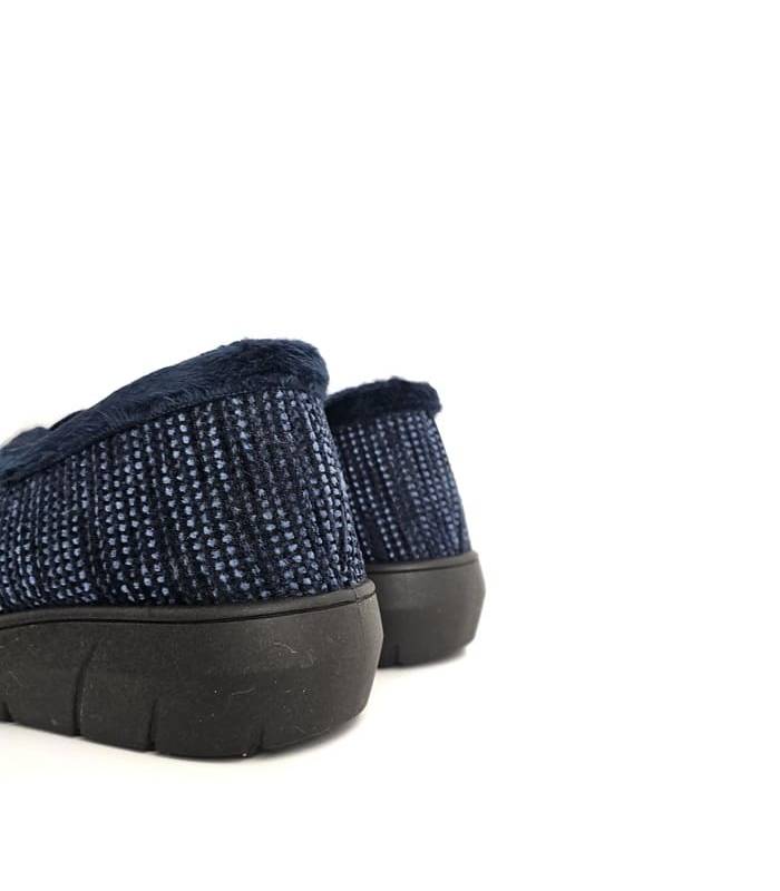 Zapatillas invierno mujer Plumaflex azules con cuña parte trasera