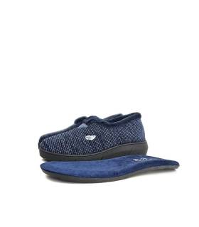 Zapatillas invierno mujer Plumaflex azules con cuña plantilla extraíble